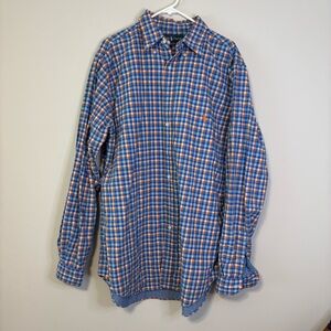 Ralph Lauren Blue and Orange Checkered Shirt